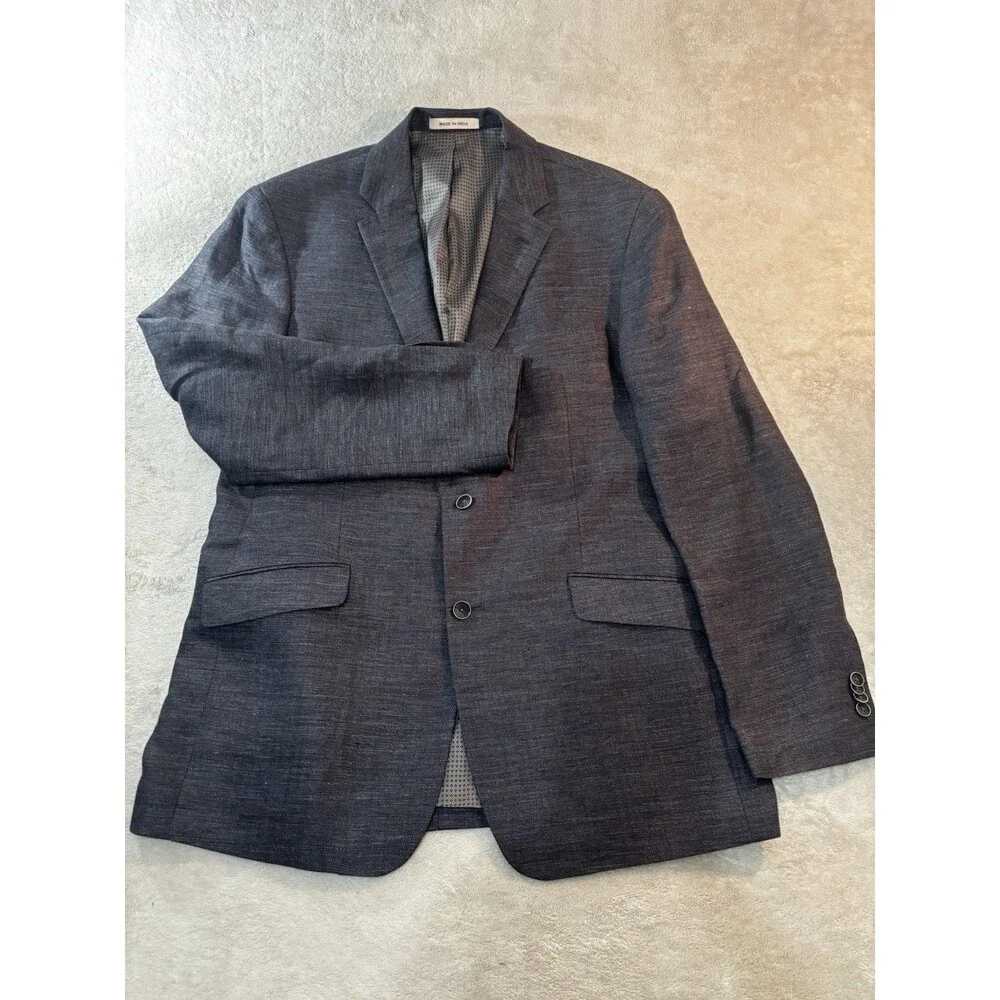 Joseph Abboud Men's 100% Linen Blazer Jacket Sport Coat Size 44L Gray Suit Coat